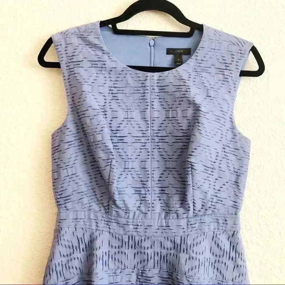 NWT J. Crew Fit and Flare Sleeveless Blue Dress - Picture 2 of 6